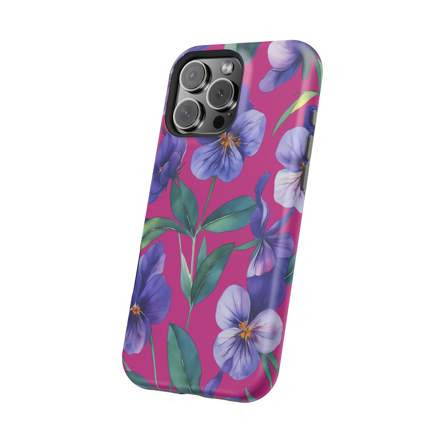 African Violet Floral Magnetic Tough Case, Summer Iphone Case, Wildflower Case, Flower Phone Cover, Stylish Phone Case