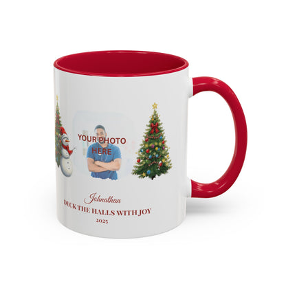 Personalized Snowman Mug with Custom Photo – Cute Christmas Cocoa Cup, Holiday Gift for Neighbors, Snowman Coffee Mug 2025