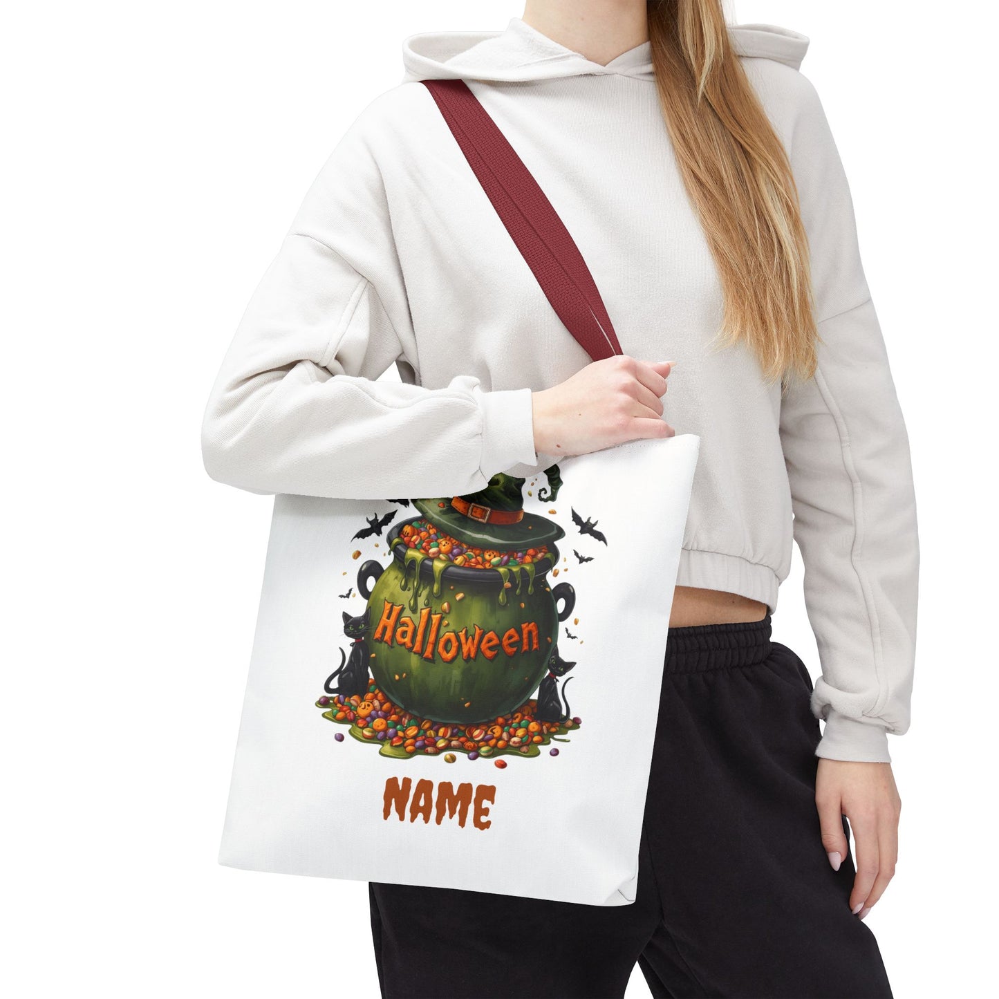 Custom Kids Halloween Trick or Treat Bag – Personalized Candy Tote Sack – Children’s Halloween Gift, Reusable Trick-or-Treat Tote