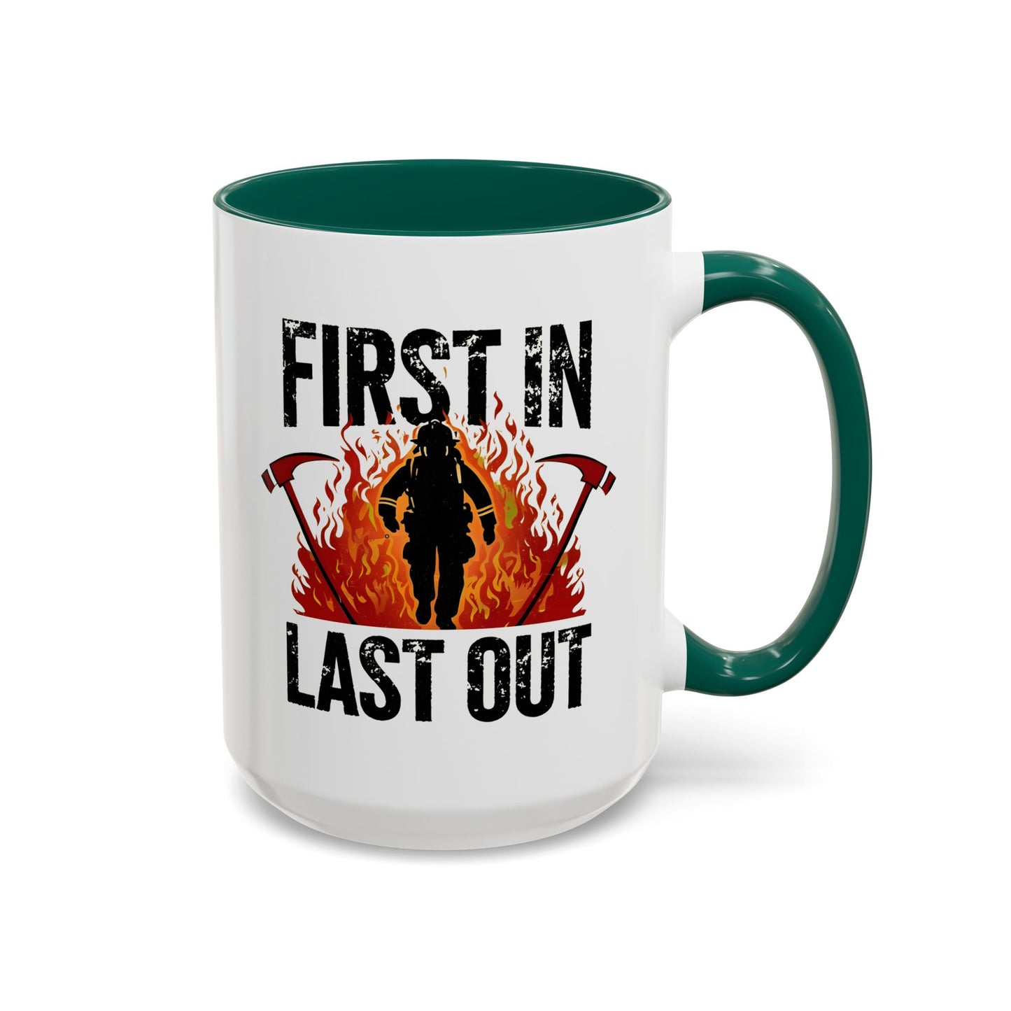 Firefighter First In Last Out Mug, Female Firefighter Gift, Firefighter Wife Mug, Thin Red Line, Firefighter Gift