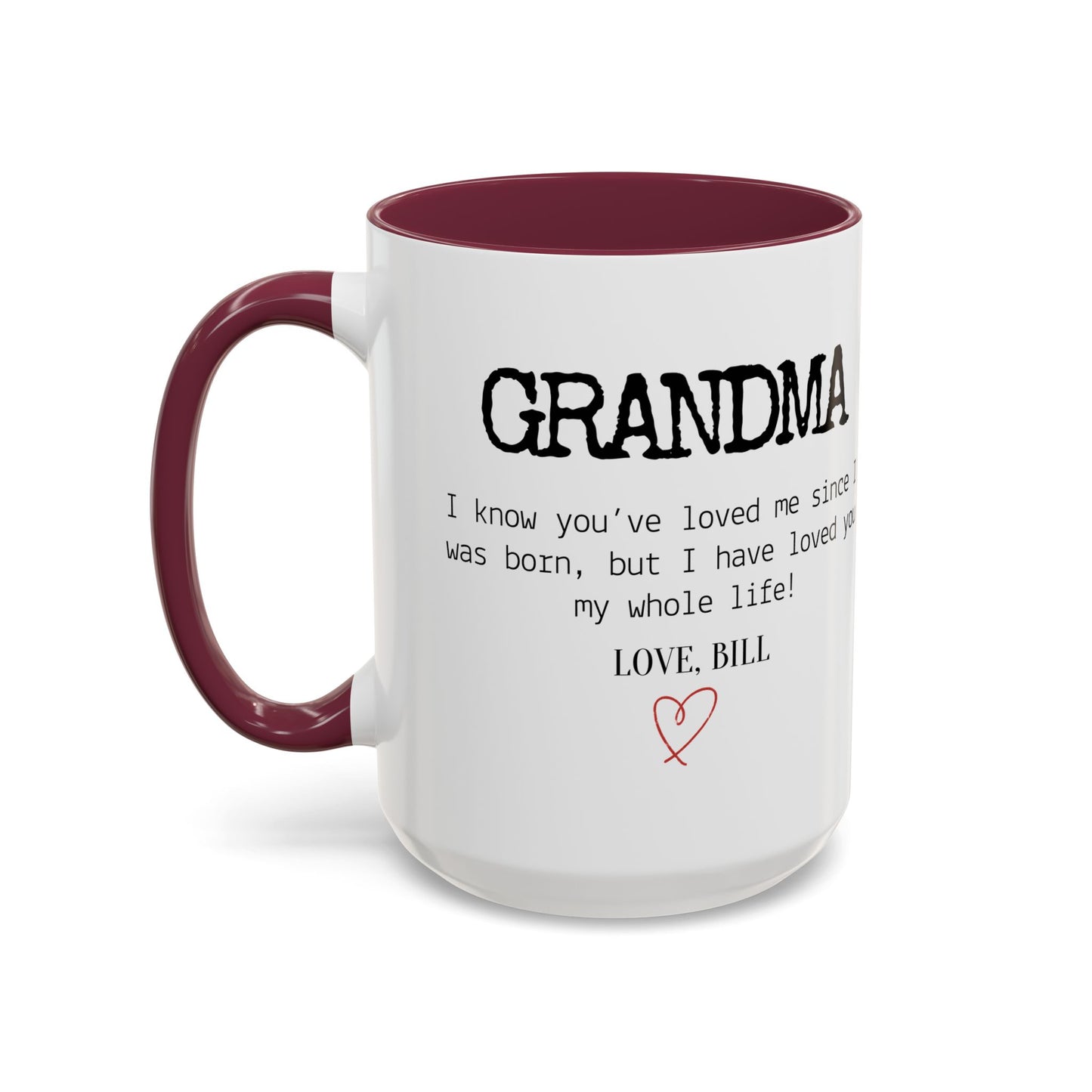 Personalized Grandma Mug, Gift from Grandchild, Custom Message Coffee Cup, Grandma Birthday Gift, Mother’s Day Mug, Sentimental Gift for Grandma