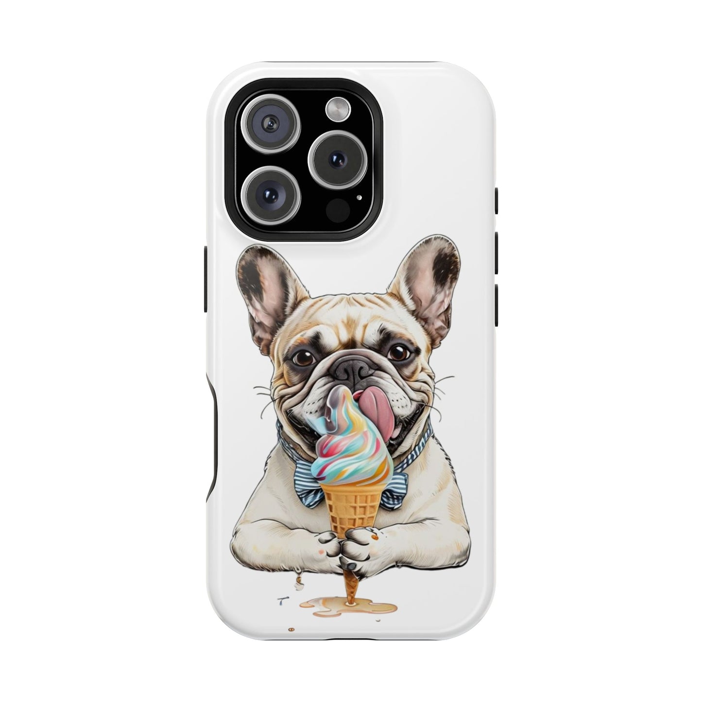 Adorable French Bulldog iPhone Case - Fun Animal Print, MagSafe Tough Cover, Perfect Pet Lover Gift