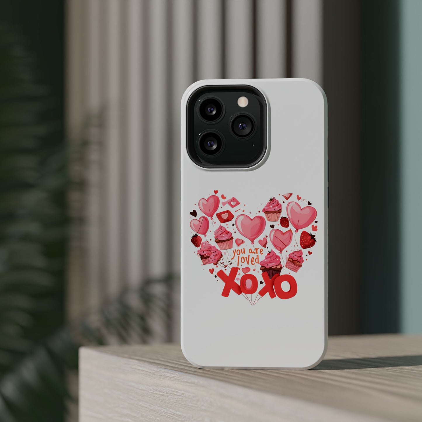 Valentine's Day Magnetic Tough Cases, Cute Phone Cover, Gift for Her, Love Heart Design, Personalizable Tech Accessory