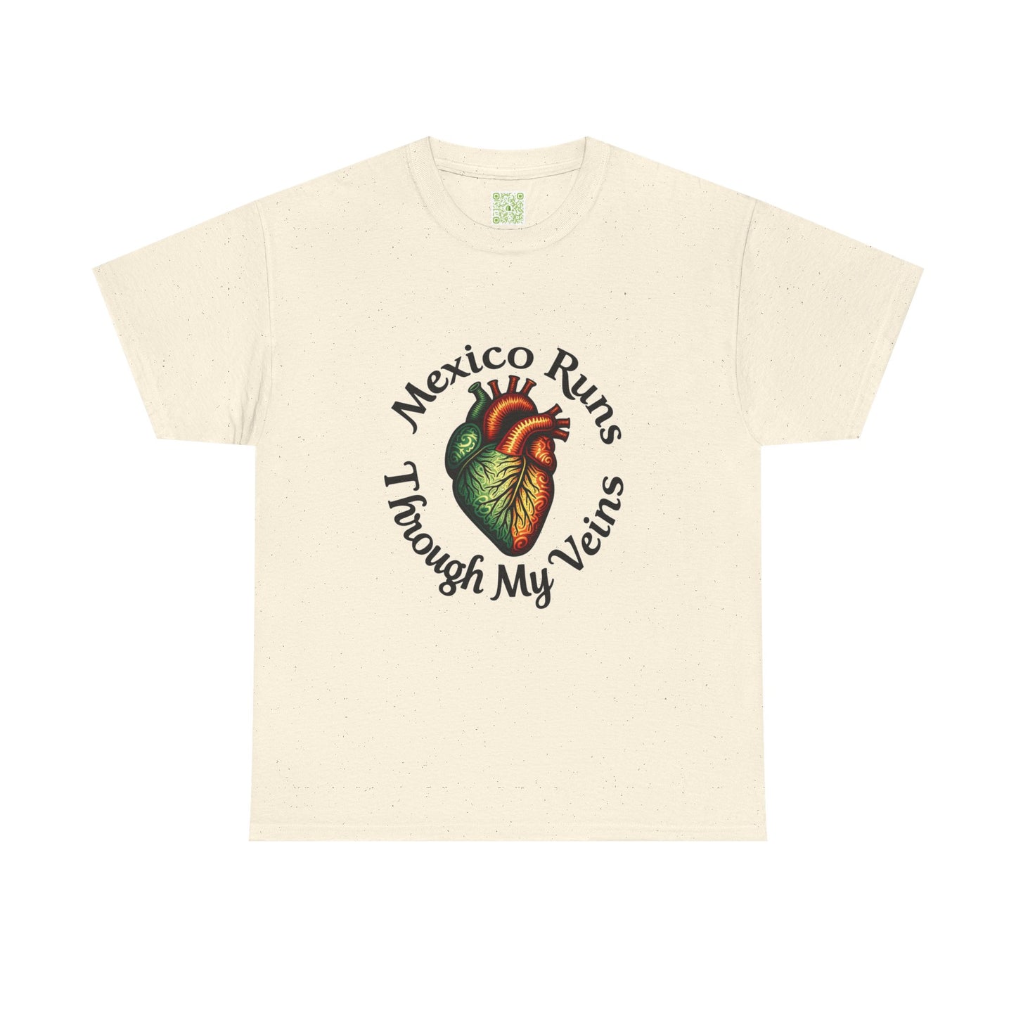 Viva La Vida Mexico Unisex Tee, Mexico Runs Through My Veins, Gift for Mexicans, Heart Design Tee, Celebratory Apparel, Mexican Pride