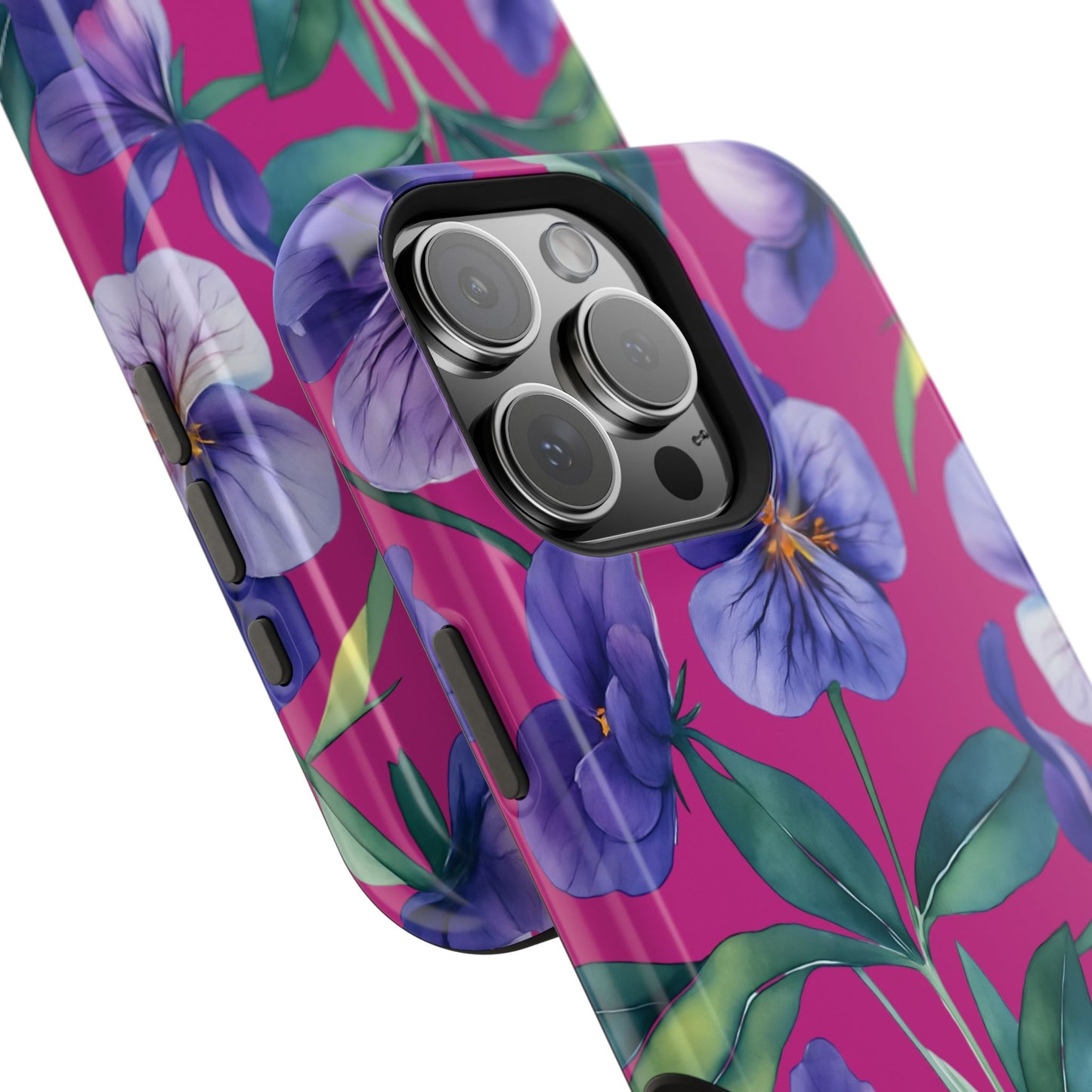 African Violet Floral Magnetic Tough Case, Summer Iphone Case, Wildflower Case, Flower Phone Cover, Stylish Phone Case