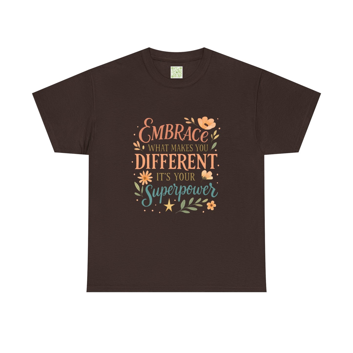 Type 4 Embrace What Makes you Different its your Superpower Tee, Unisex Cotton Shirt for Self-Expression, Gift for Kids, Unique Style Tee