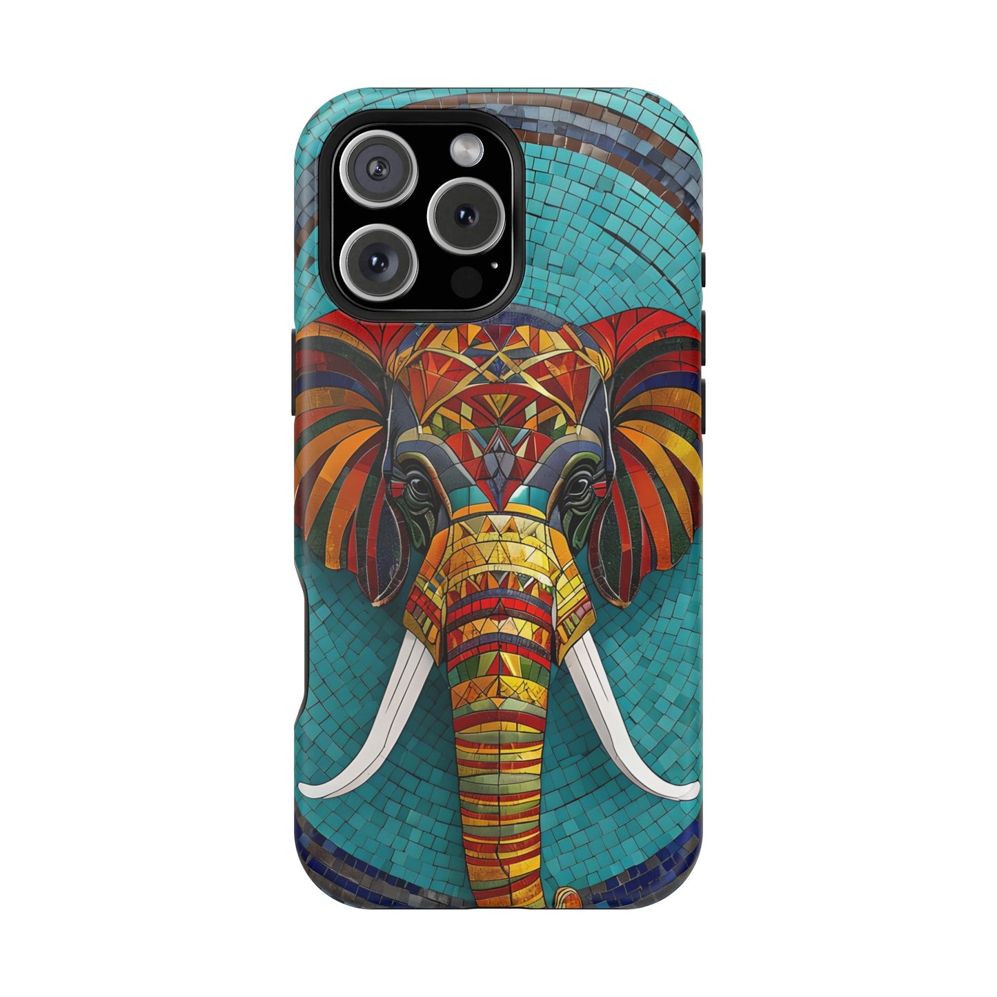 Artistic Elephant Phone Case, Elephant Case, Trendy iPhone Case, Elephant Lover Gift, Unique iPhone Case, Mosaic Design