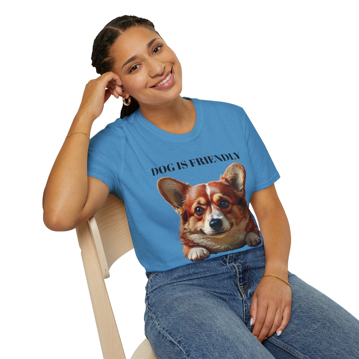 Funny Dog Lover Korgi T-Shirt - "Dog is Friendly, I am Not"