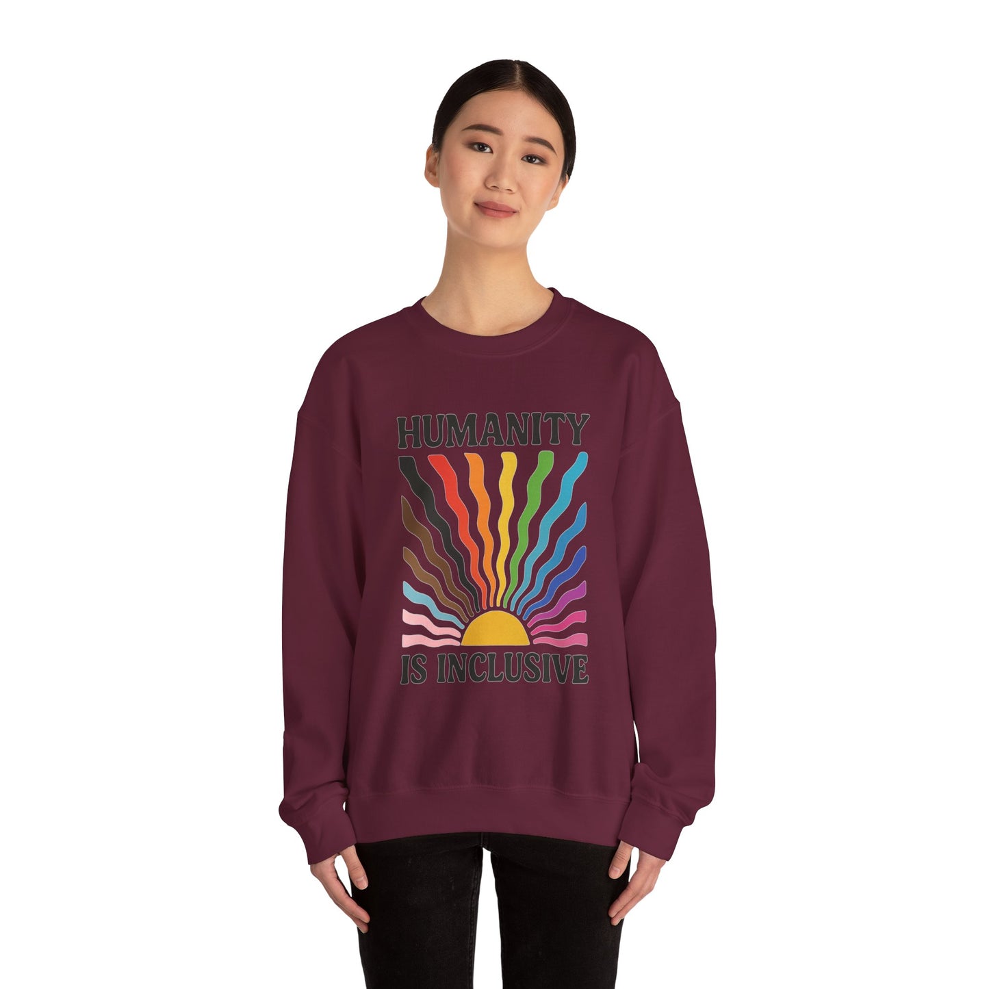 Pride Month Crewneck Sweatshirt, Humanity is Inclusive, LGBT Shirt, Lesbian Pride, Bisexual, Transgender, Equal Rights, pridemonth
