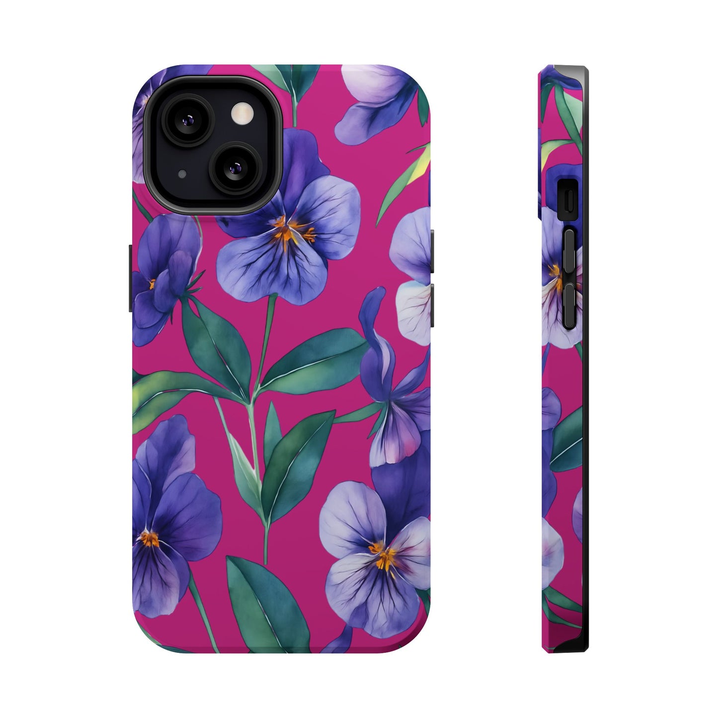 African Violet Floral Magnetic Tough Case, Summer Iphone Case, Wildflower Case, Flower Phone Cover, Stylish Phone Case