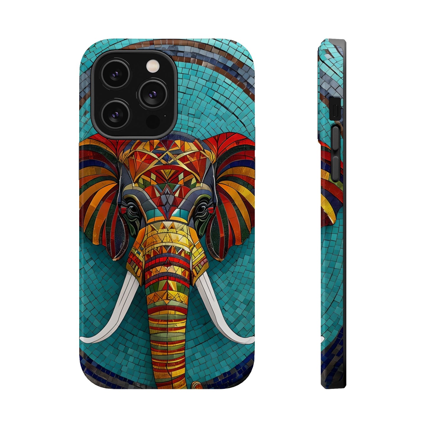 Artistic Elephant Phone Case, Elephant Case, Trendy iPhone Case, Elephant Lover Gift, Unique iPhone Case, Mosaic Design