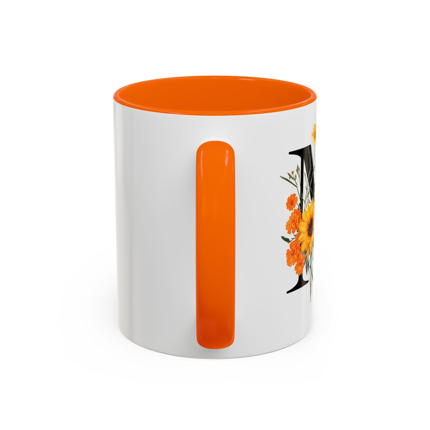 Personalized Floral Monogram - Letter M - Elegant Accent Coffee Mug – Personalized Mothers Day Gift