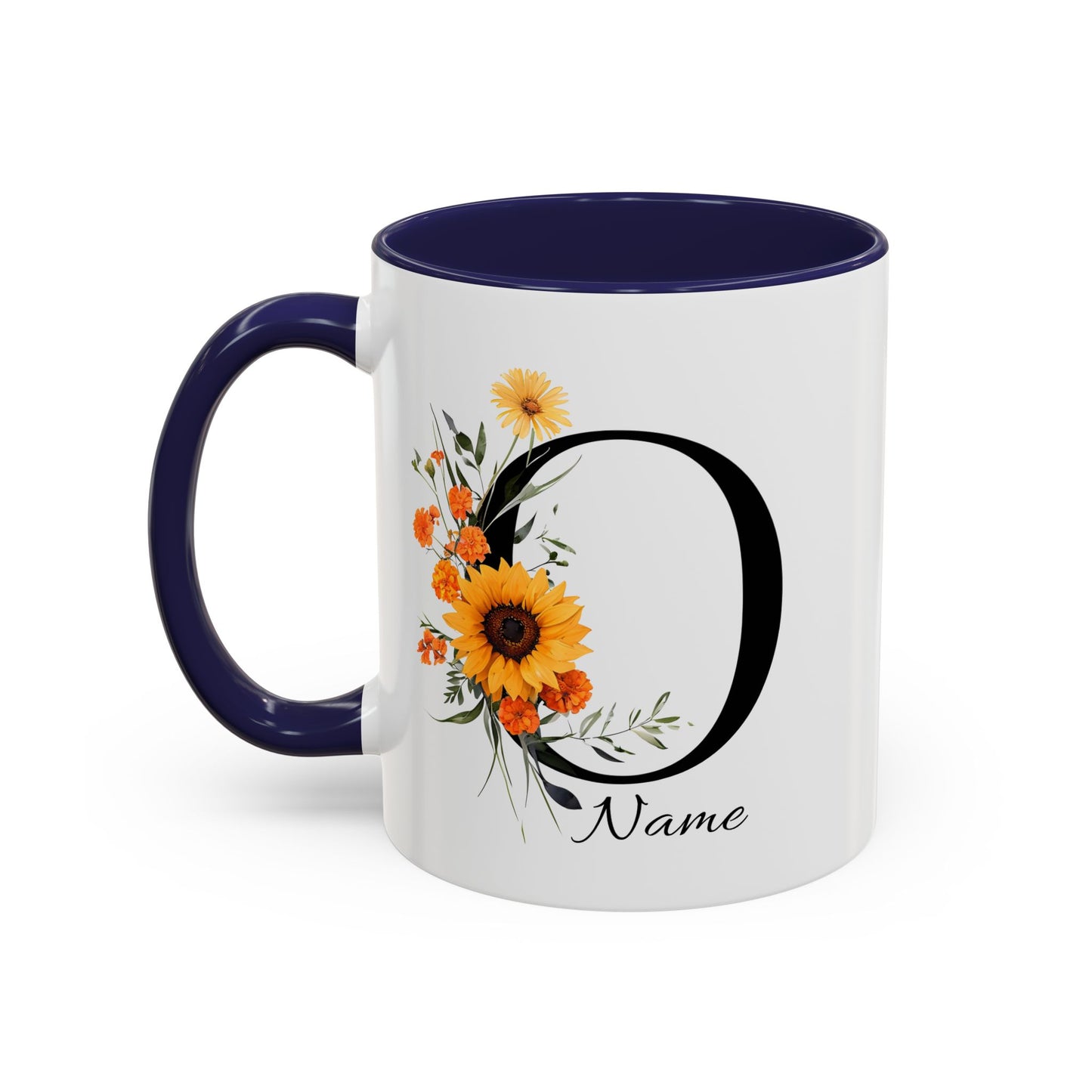 Personalized Floral Monogram - Letter O - Elegant Accent Coffee Mug – Personalized Mothers Day Gift