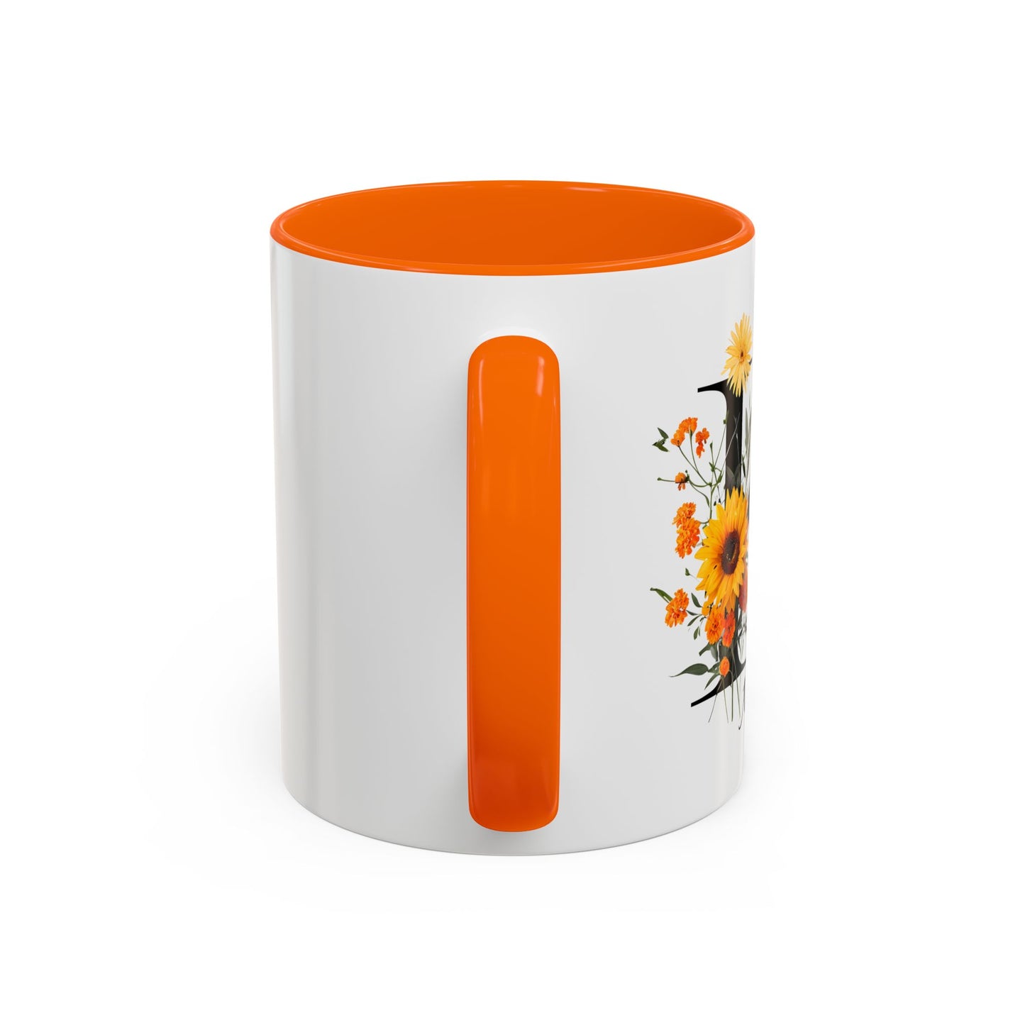 Personalized Floral Monogram - Letter K - Elegant Accent Coffee Mug – Personalized Mothers Day Gift