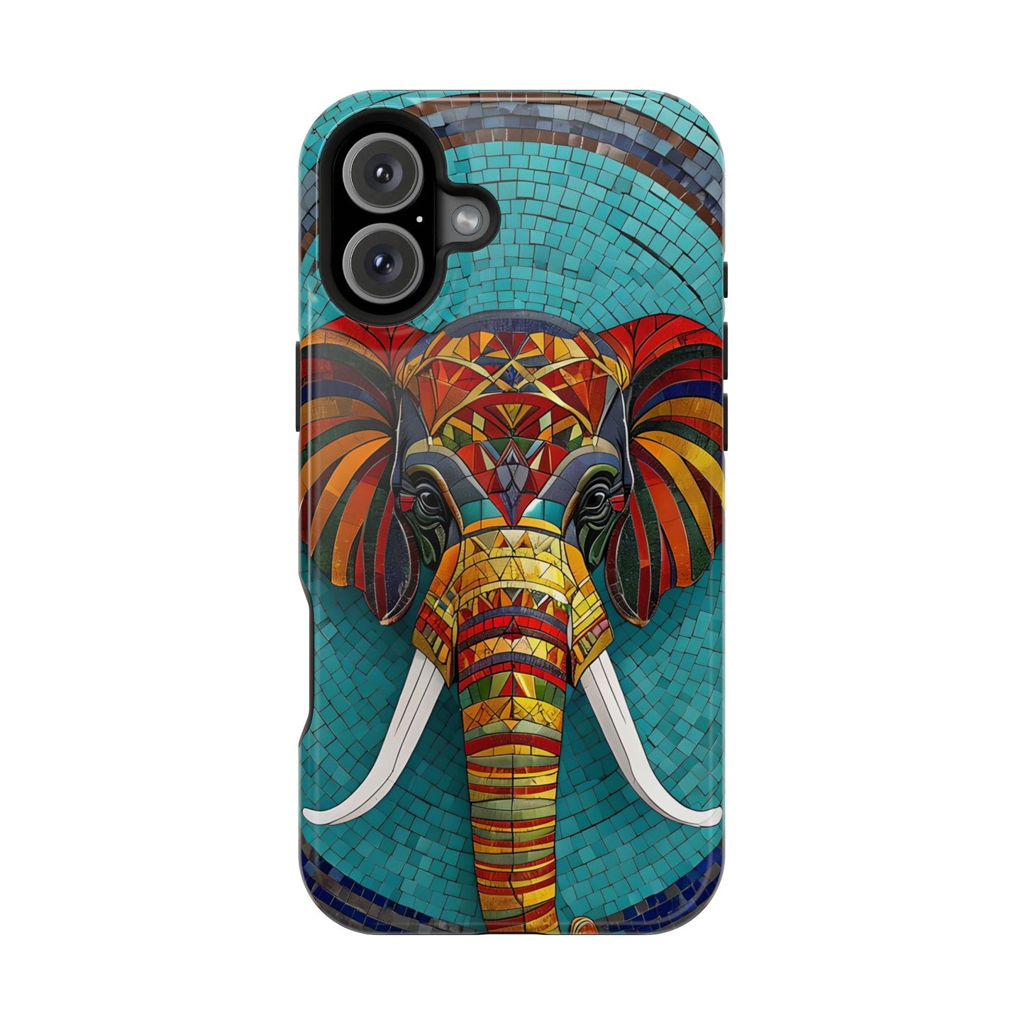 Artistic Elephant Phone Case, Elephant Case, Trendy iPhone Case, Elephant Lover Gift, Unique iPhone Case, Mosaic Design