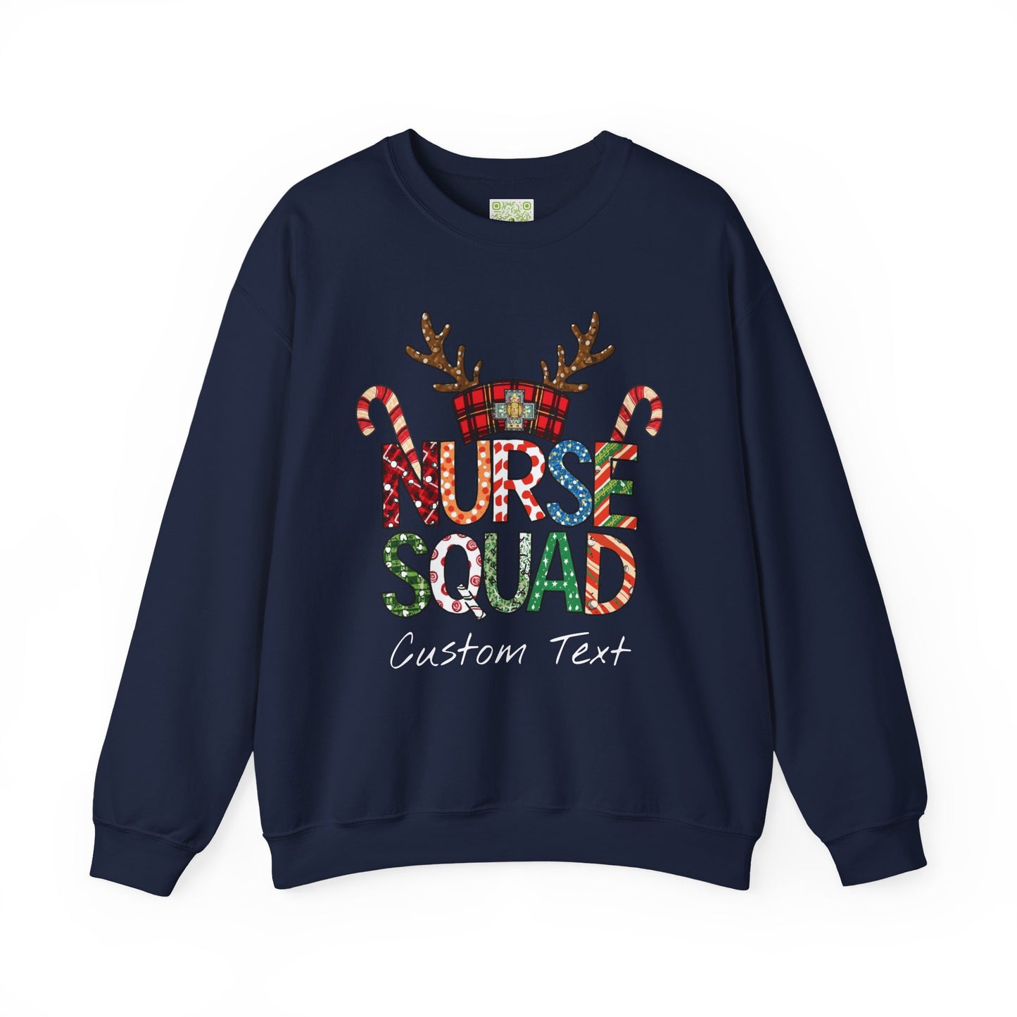 Christmas Nurse Squad Crewneck Sweatshirt – Custom Text Holiday Pullover