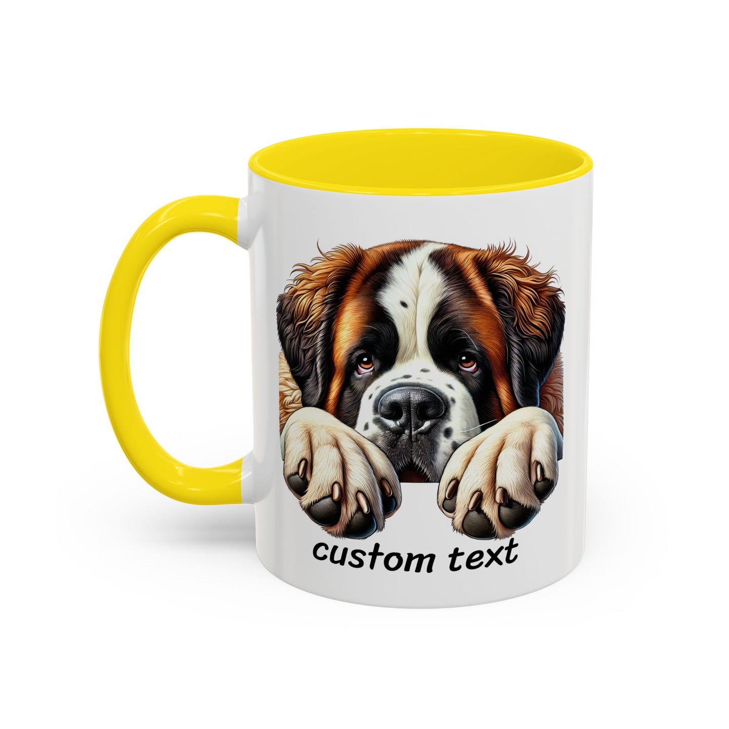 Funny Dog Lover Saint Bernard Accent Mug - "Dog is Friendly, I am Not"
