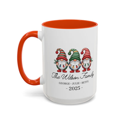 gnome mug, Personalized Family Gnome Christmas Mug, Custom Family Name 2025 Coffee Cup, Cute Holiday Gift for Family, Christmas Gnome Mug Keepsake