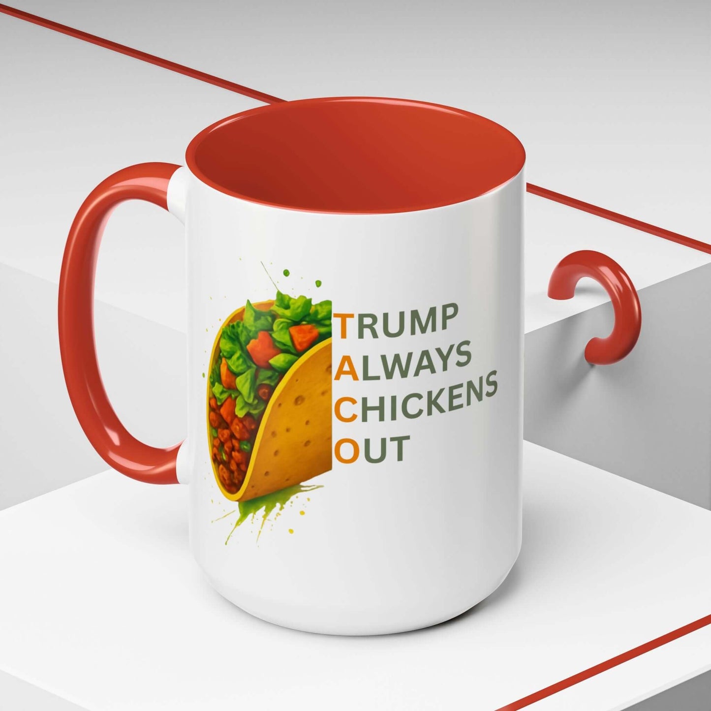 Trump Always Chickens Out TACO Mug, Subtle Anti Trump, Democrat Gift Mug, Funny Liberal Gift, Political Mug