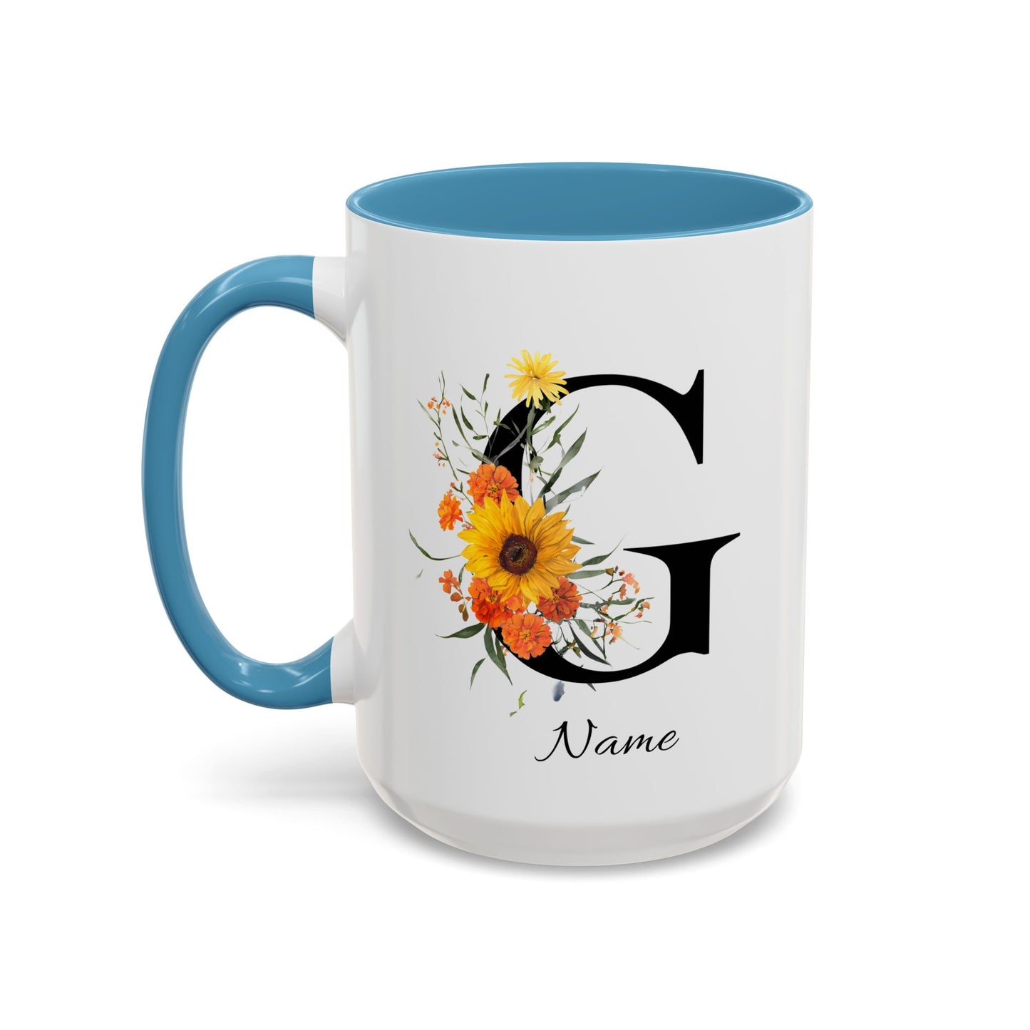Personalized Floral Monogram - Letter G - Elegant Accent Coffee Mug – Personalized Mothers Day Gift