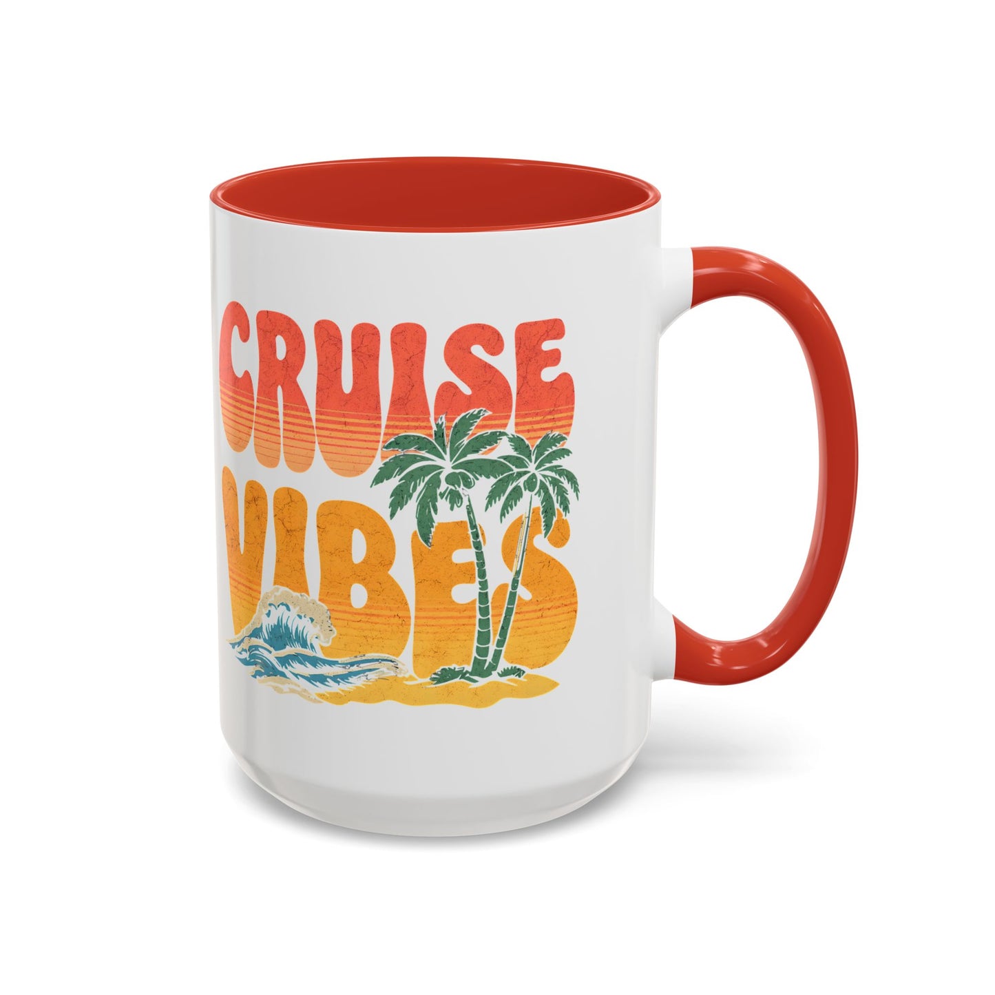 Cruise Vibes Accent Coffee Mug, Cruise Gifts, Royal Caribbean, Disney Cruise Line, Travel Mode, Birthday Cruise Mug