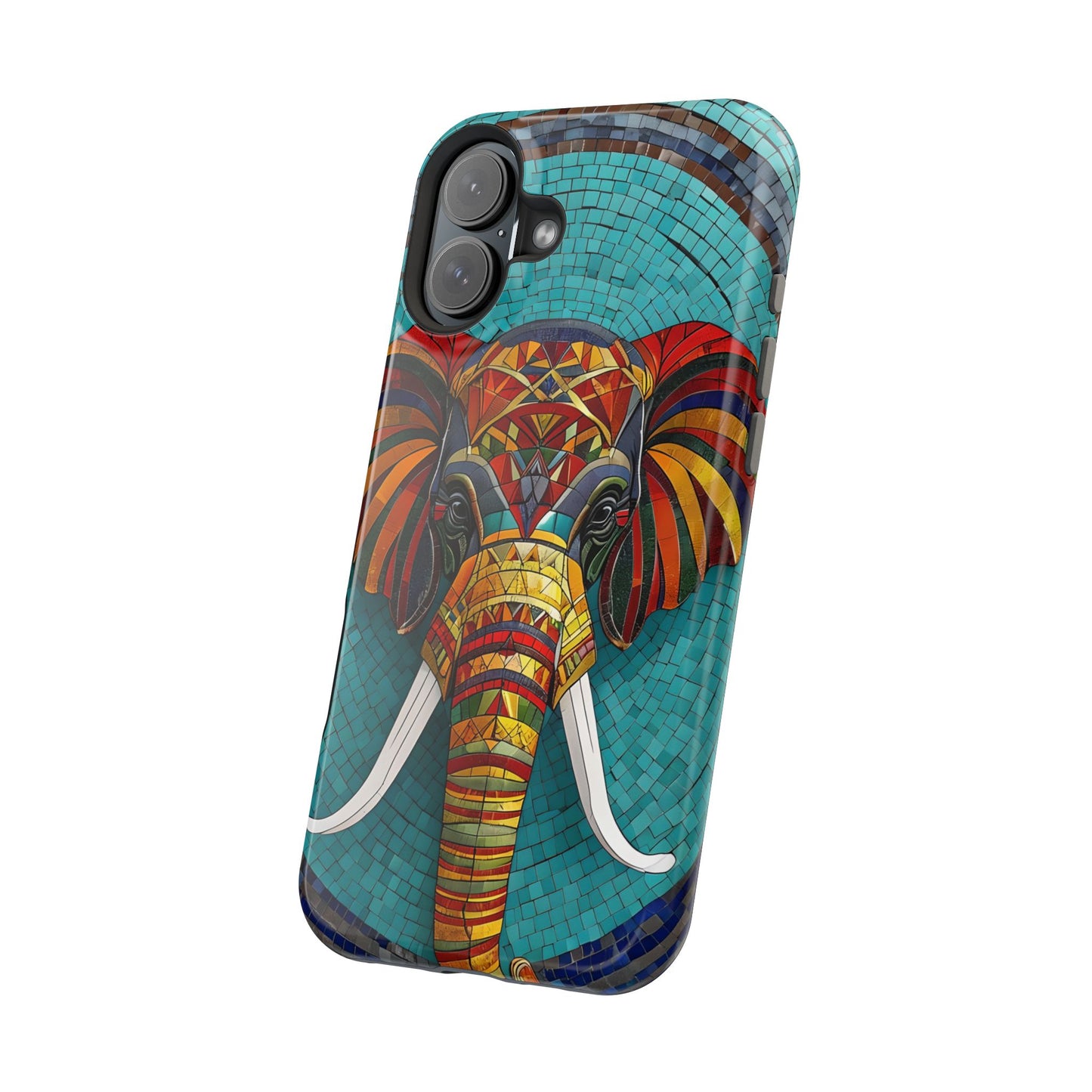 Artistic Elephant Phone Case, Elephant Case, Trendy iPhone Case, Elephant Lover Gift, Unique iPhone Case, Mosaic Design