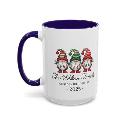 gnome mug, Personalized Family Gnome Christmas Mug, Custom Family Name 2025 Coffee Cup, Cute Holiday Gift for Family, Christmas Gnome Mug Keepsake
