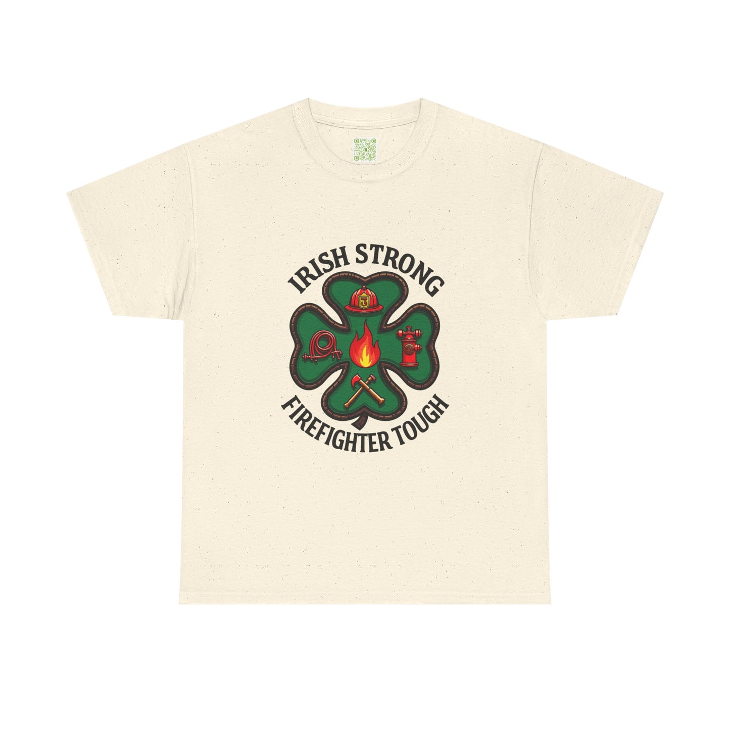 Irish Strong Firefighter Tough Unisex Heavy Cotton Tee, St. Patrick's Day Gift, Firefighter Apparel, Irish Pride Shirt, Unisex Tee
