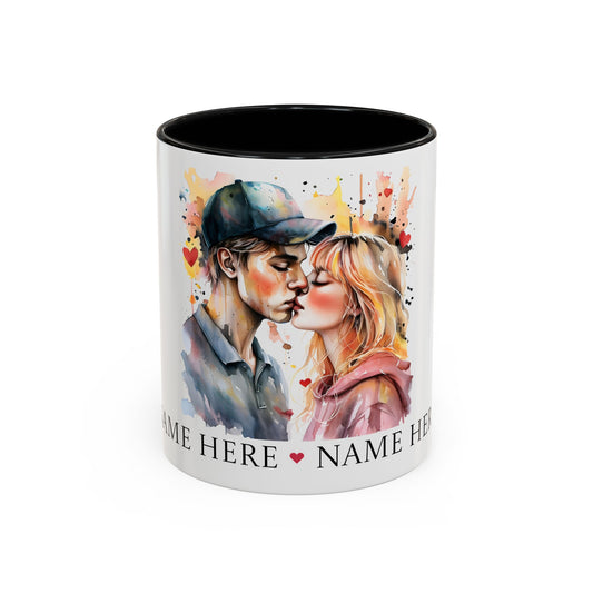 Love in Watercolor: Personalized Couple's Coffee Mug for Romantic Mornings, Unique Home Decor, Valentines Day Present