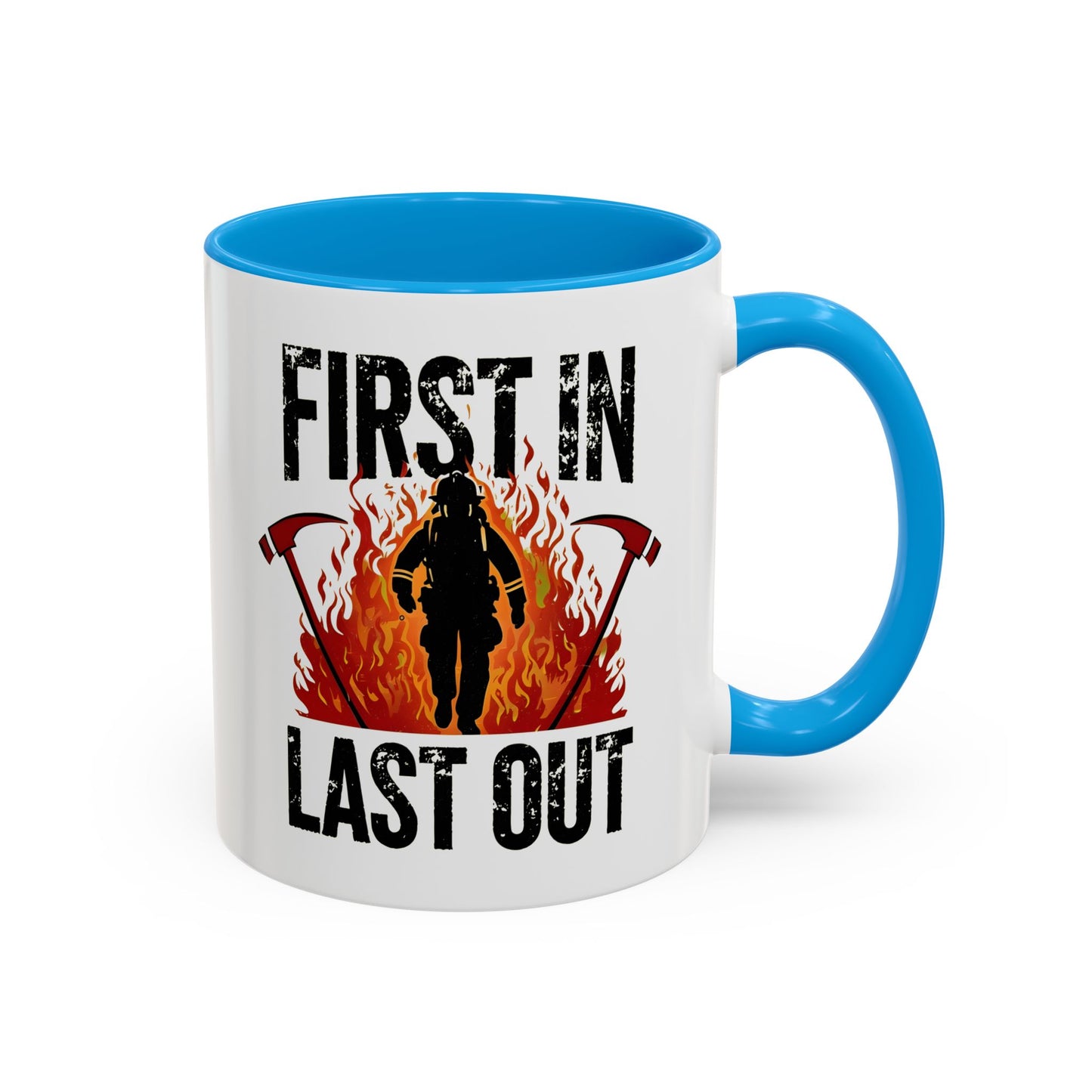 Firefighter First In Last Out Mug, Female Firefighter Gift, Firefighter Wife Mug, Thin Red Line, Firefighter Gift