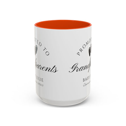 Promoted to Grandparents Mug, Pregnancy Announcement Coffee Cup, Baby Reveal Gift, New Grandparent Mug, Personalized Baby Announcement