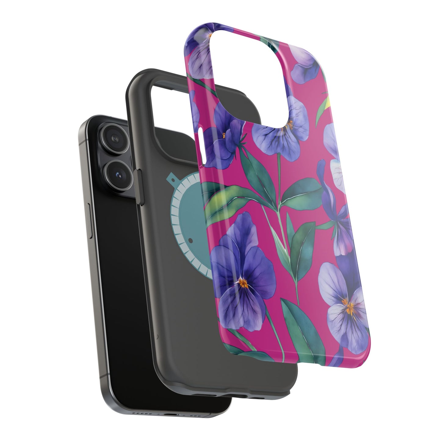African Violet Floral Magnetic Tough Case, Summer Iphone Case, Wildflower Case, Flower Phone Cover, Stylish Phone Case