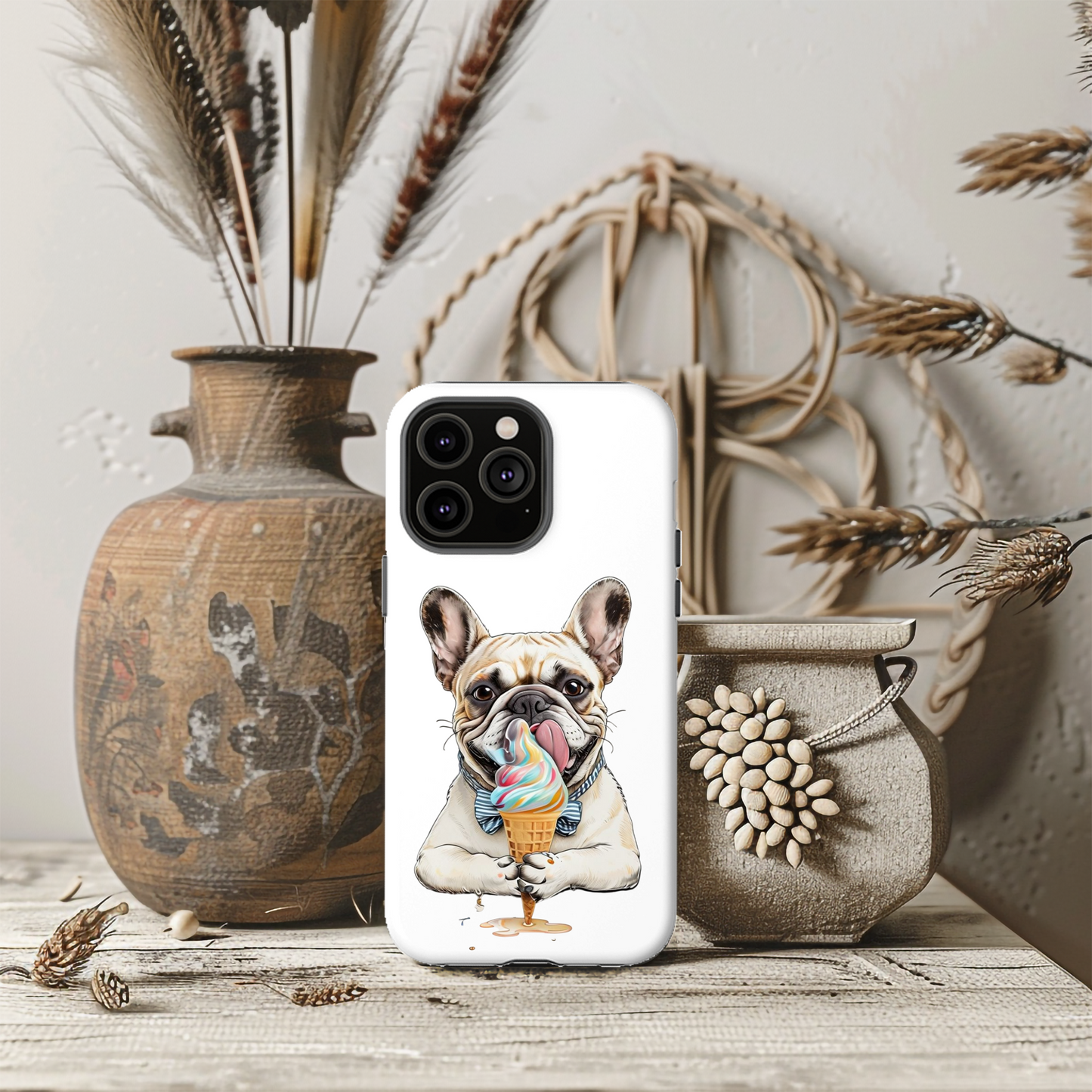 French Bulldog iPhone Case, Ice Cream Phone Case, Frenchie Mom Gift, Dog Phone Case, French Bulldog Lover Gift