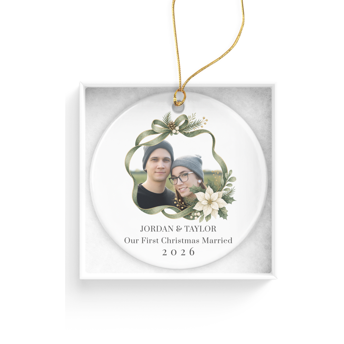 DESIGN E - First Christmas Married ornament