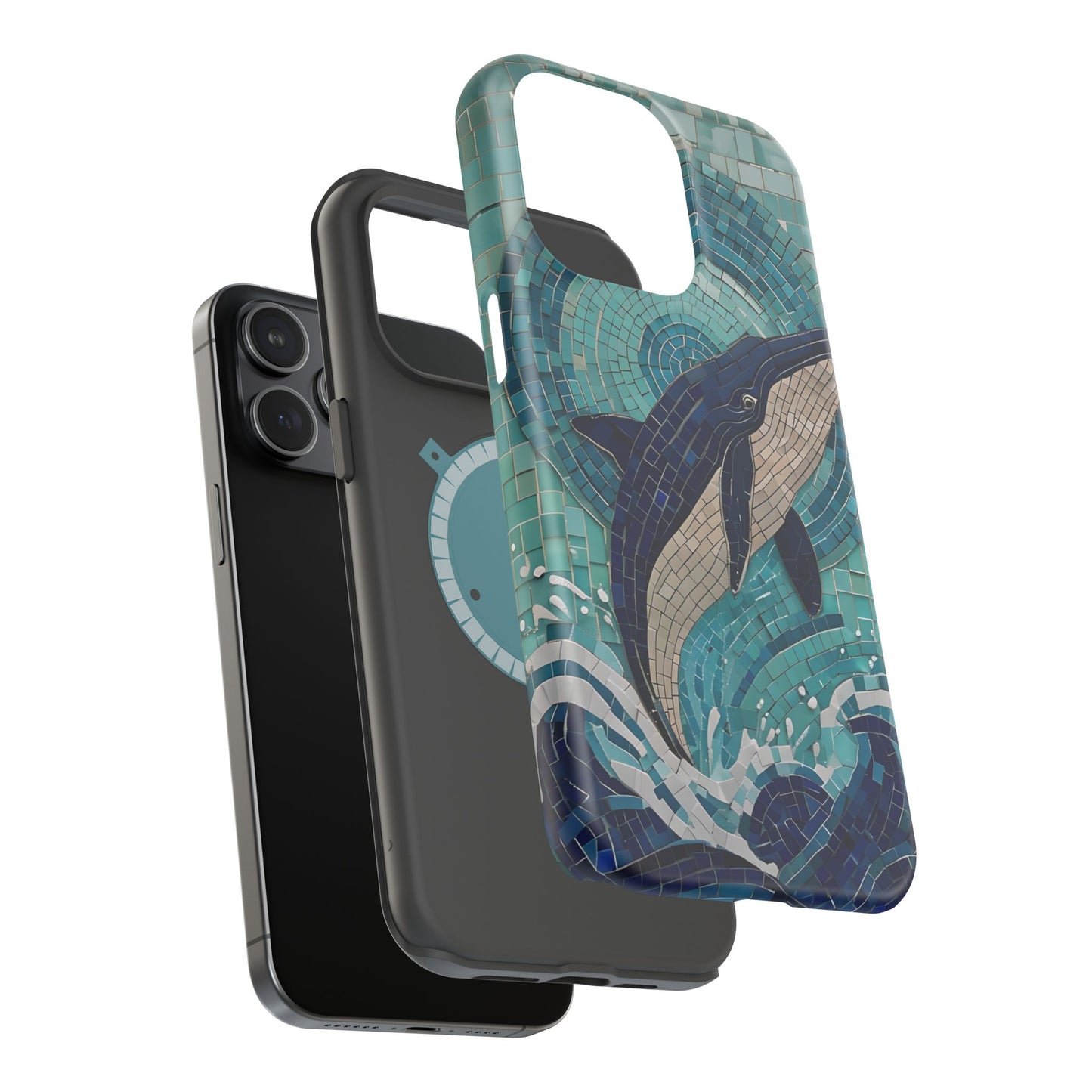 Whale Watching Mosaic iPhone Case, Whale Art, Unique Phone Case, Humpback Whale, Whale Gift, Marine Biology, Whale Watcher