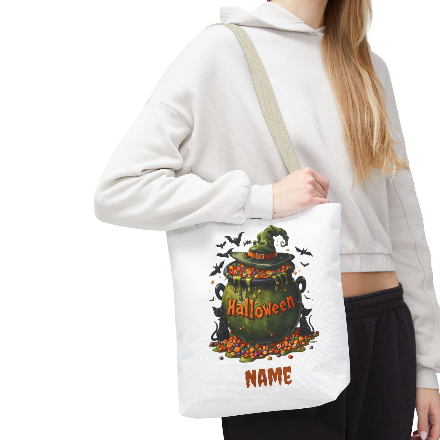 Custom Kids Halloween Trick or Treat Bag – Personalized Candy Tote Sack – Children’s Halloween Gift, Reusable Trick-or-Treat Tote