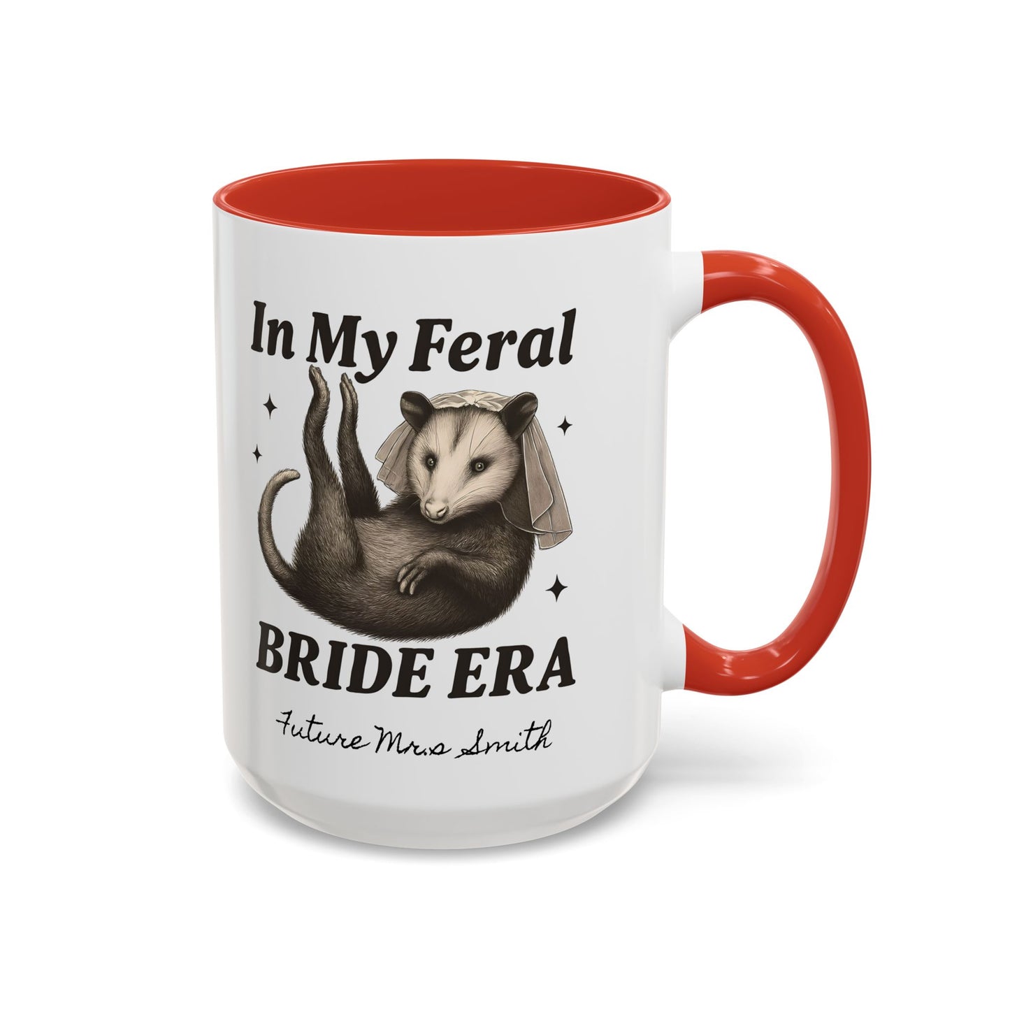 Feral Bride Era Coffee Mug, Funny Bride Mug, In My Feral Era Mug, Opossum Bride Mug, Bride Gift Idea, Quirky Bride Gift