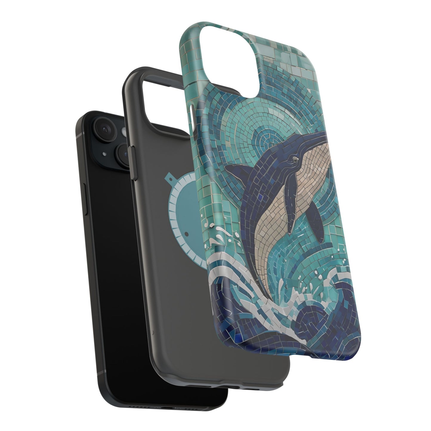 Whale Watching Mosaic iPhone Case, Whale Art, Unique Phone Case, Humpback Whale, Whale Gift, Marine Biology, Whale Watcher