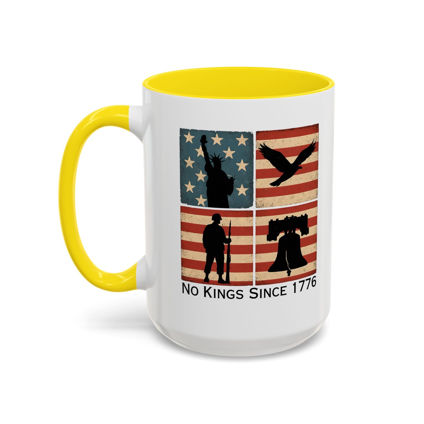 No Kings Since 1776 Coffee Mug, Fourth of July Gift, Retro American Flag Mug, Land of the Free, Military Veteran Gift