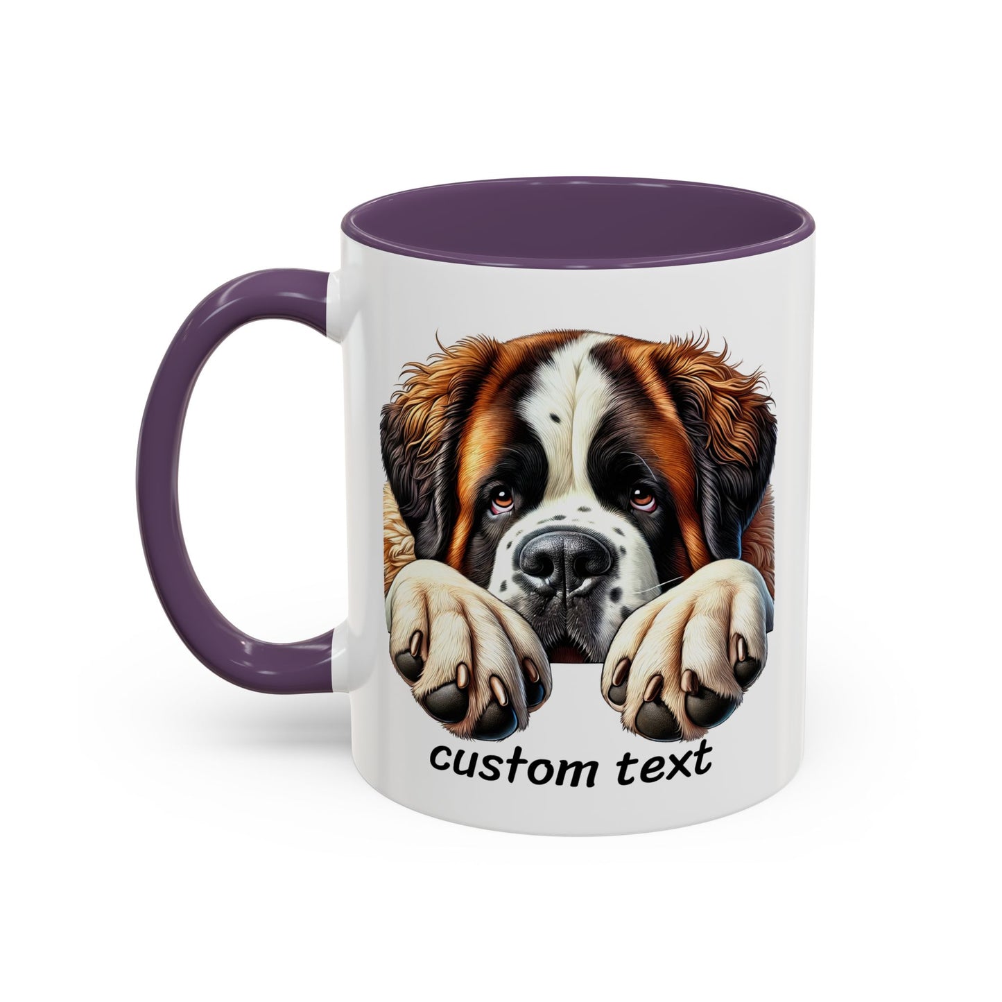 Funny Dog Lover Saint Bernard Accent Mug - "Dog is Friendly, I am Not"