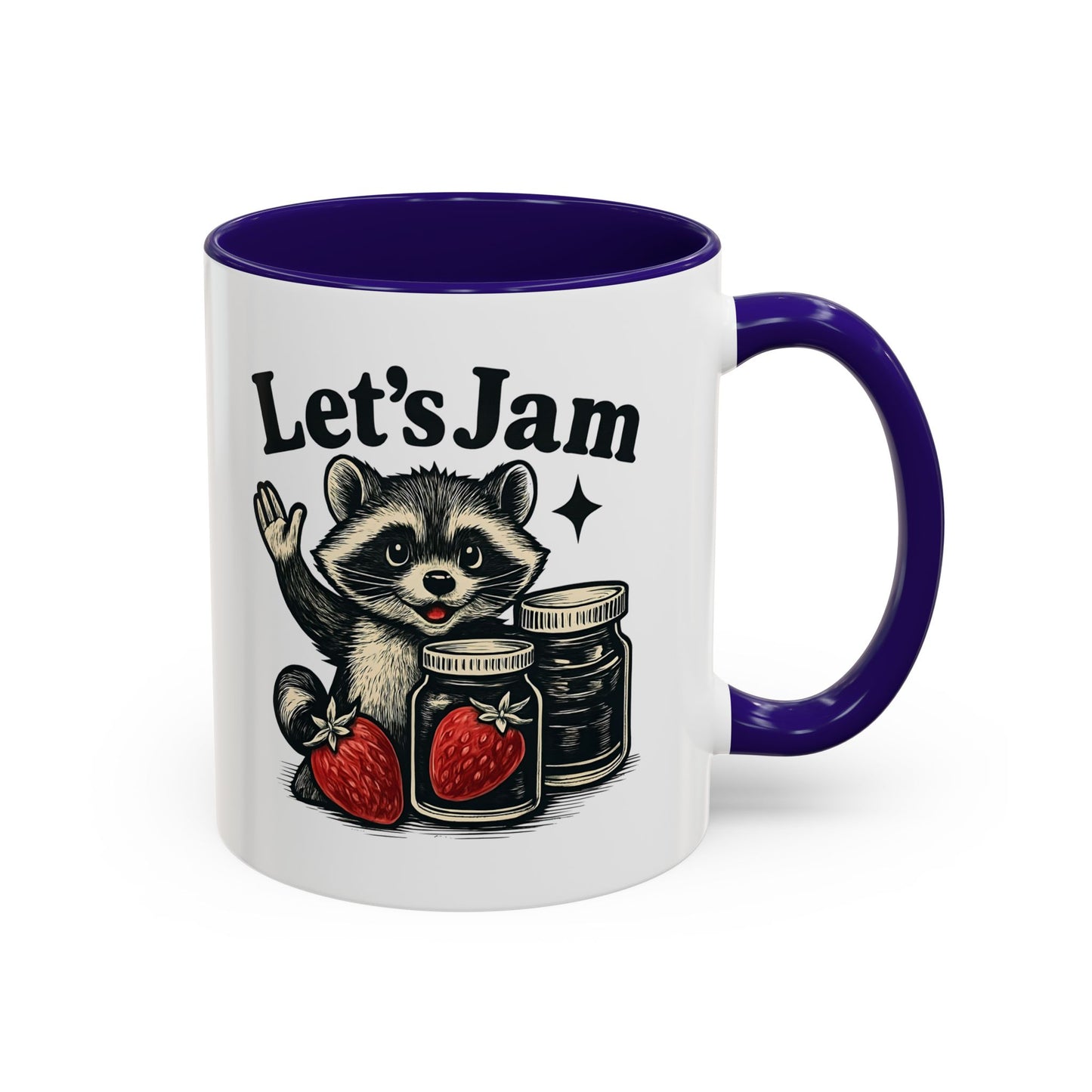 Racoon Mug, Racoon Gifts, Let's Jam Coffee Mug, Strawberry Mug, Cute Summer Mug, Raccoon Strawberry Mug, Funny Raccoon Mug, Trending Now