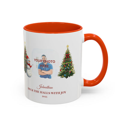 Personalized Snowman Mug with Custom Photo – Cute Christmas Cocoa Cup, Holiday Gift for Neighbors, Snowman Coffee Mug 2025