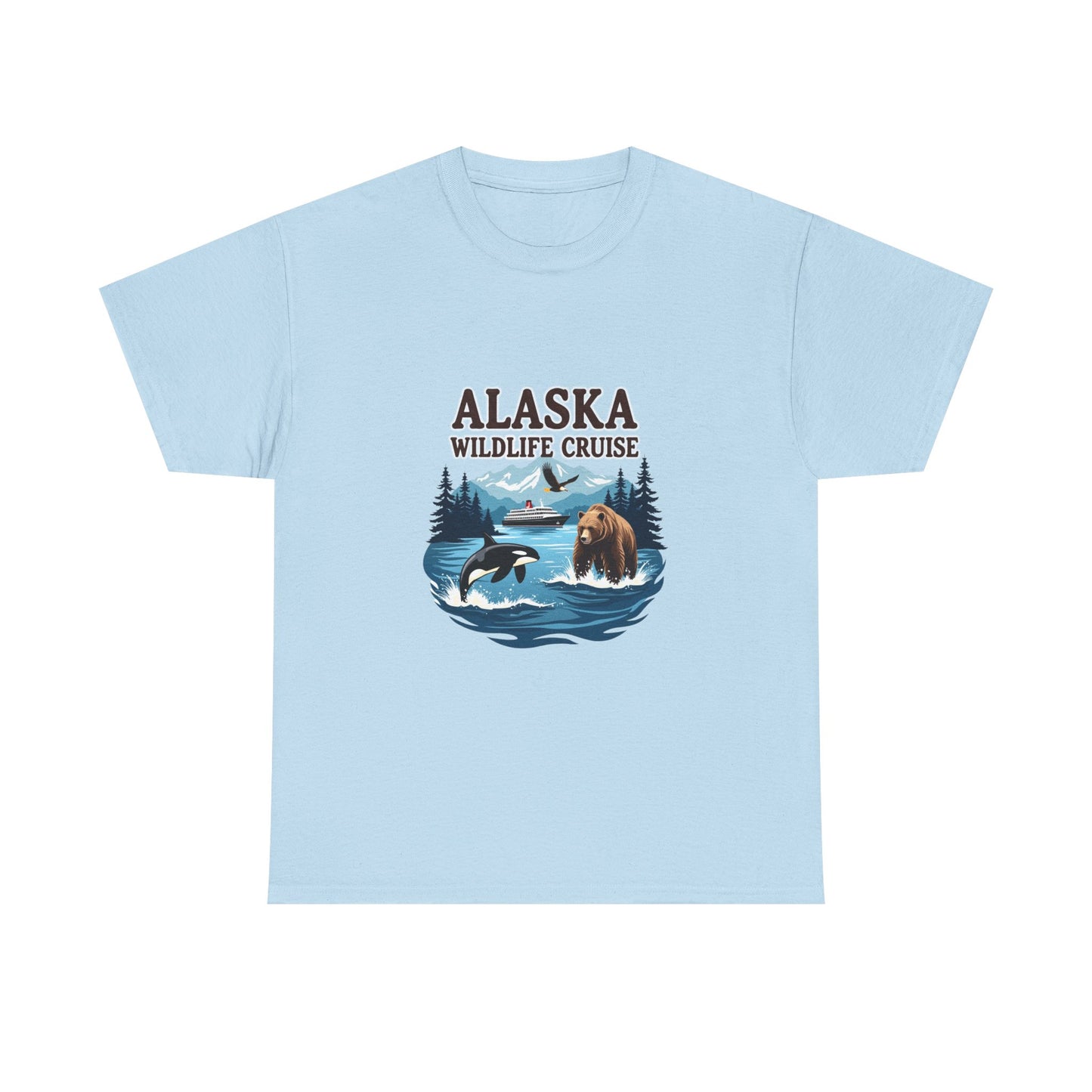 Alaska Wildlife Cruise Unisex Heavy Cotton Tee, Alaska Cruise Shirt, Wildlife Vacation Tee, Nature Enthusiast Gift
