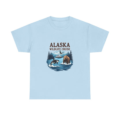 Alaska Wildlife Cruise Unisex Heavy Cotton Tee, Alaska Cruise Shirt, Wildlife Vacation Tee, Nature Enthusiast Gift