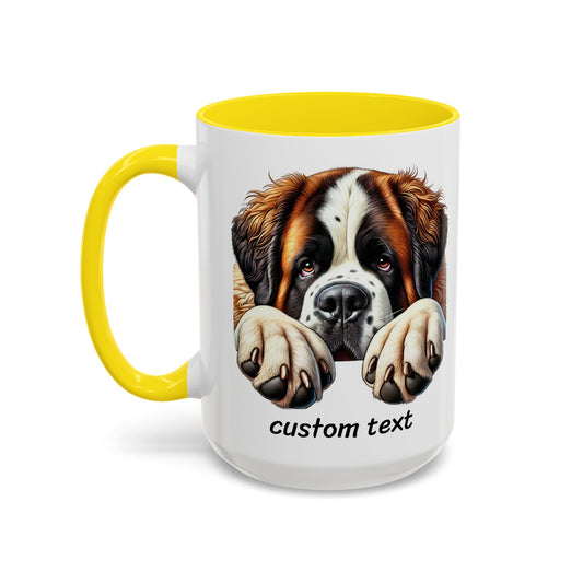 Funny Dog Lover Saint Bernard Accent Mug - "Dog is Friendly, I am Not"