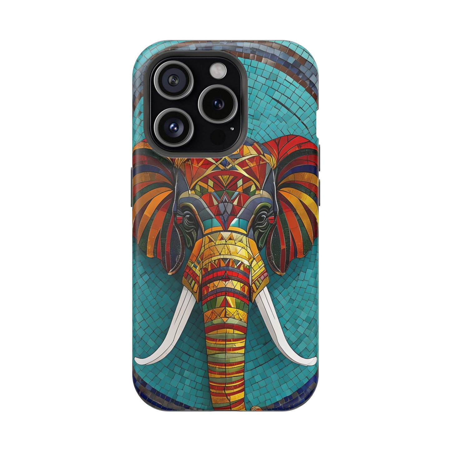 Artistic Elephant Phone Case, Elephant Case, Trendy iPhone Case, Elephant Lover Gift, Unique iPhone Case, Mosaic Design