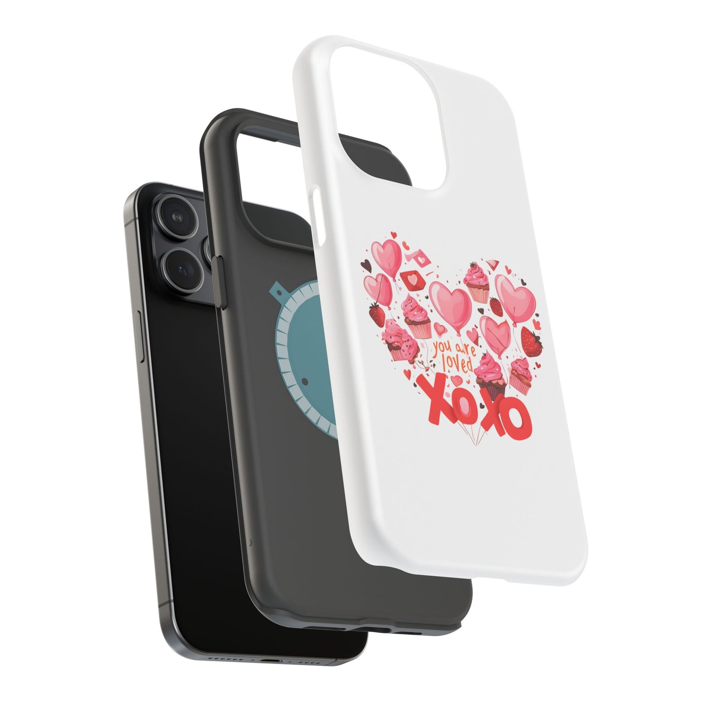 Valentine's Day Magnetic Tough Cases, Cute Phone Cover, Gift for Her, Love Heart Design, Personalizable Tech Accessory