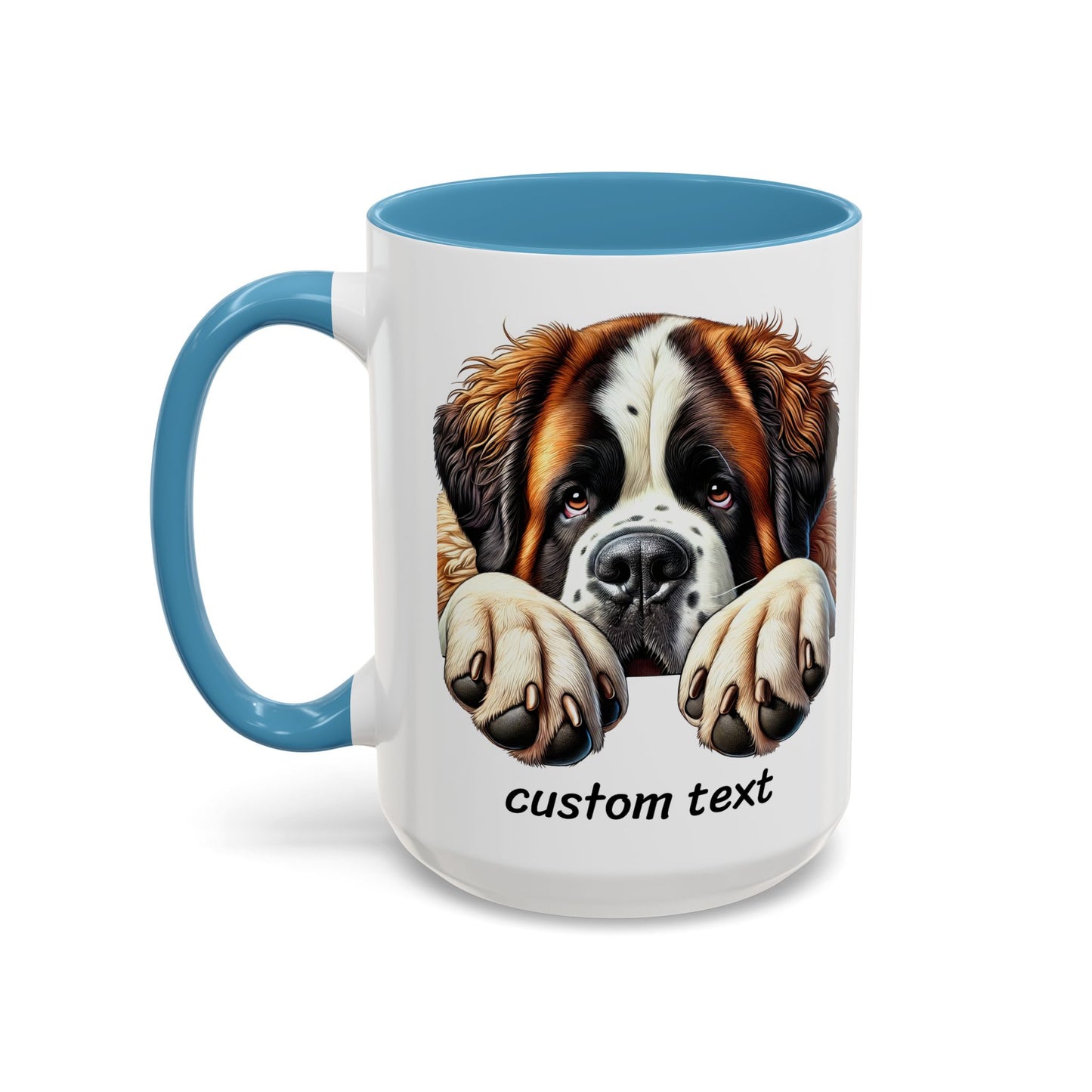 Funny Dog Lover Saint Bernard Accent Mug - "Dog is Friendly, I am Not"