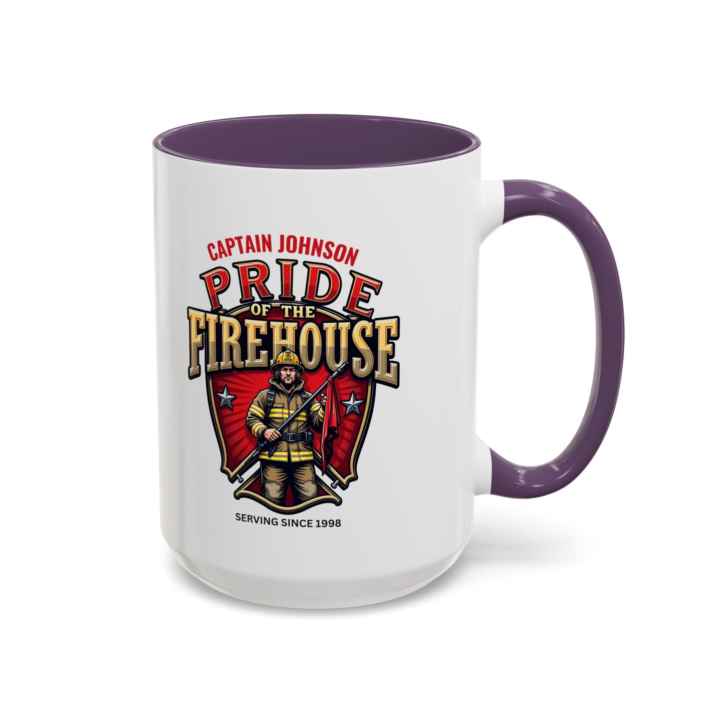 Personalized Pride of the Firehouse Shield Mug, Fire Department, Fire Fighter Gift, Firefighter Mug, Firefighter Dad Gift