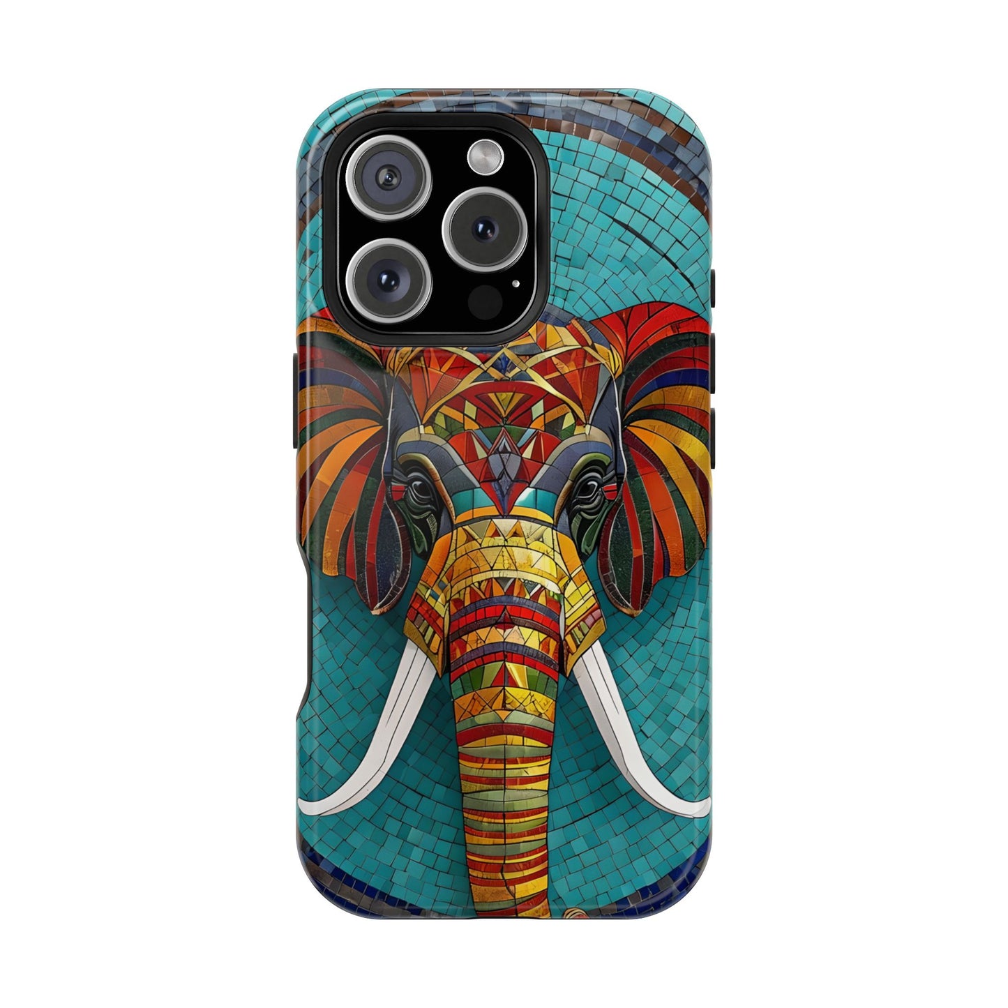 Artistic Elephant Phone Case, Elephant Case, Trendy iPhone Case, Elephant Lover Gift, Unique iPhone Case, Mosaic Design